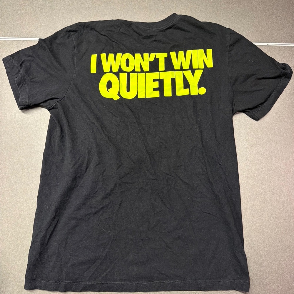 Nike Sportswear Mens Graphic Shirt 'I Won't Win Quietly' Size‎ Medium Black